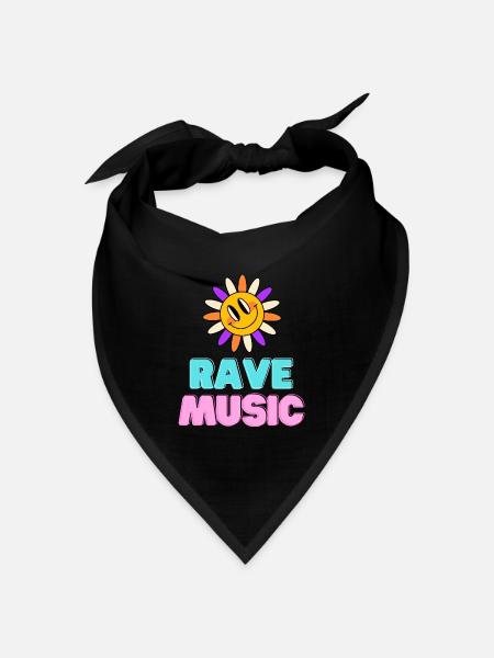 Sunshine Rave Musik Neon-Design - Bandana Dreieckstuch - Schwarz