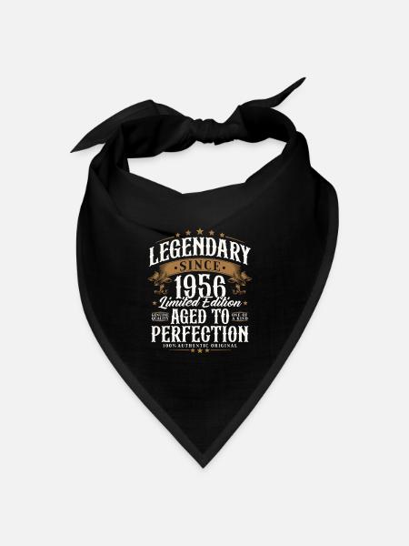 1956 Jahrgang Vintage Geburtstag Geschenk Retro - Bandana Dreieckstuch - Schwarz