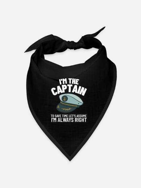 Lustiges Geschenk des Segelkapitäns für eine nautische Kreuzfahrt - Bandana Dreieckstuch - Schwarz