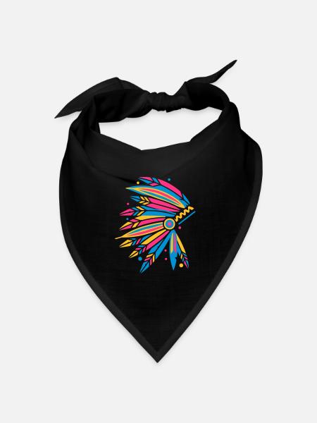 Kopfschmuck Häuptling - Bandana Dreieckstuch - Schwarz