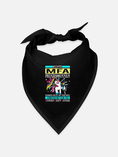 MFA Prinzessin - EKG Einhorn 2 - Bandana Dreieckstuch - Schwarz