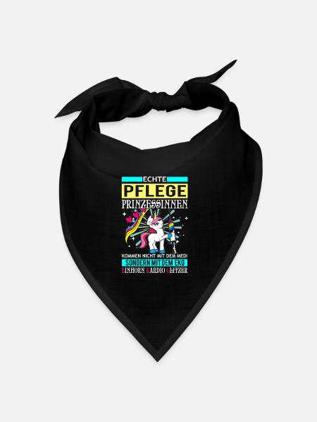 Einhorn - Pflege Prinzessin - Bandana Dreieckstuch - Schwarz
