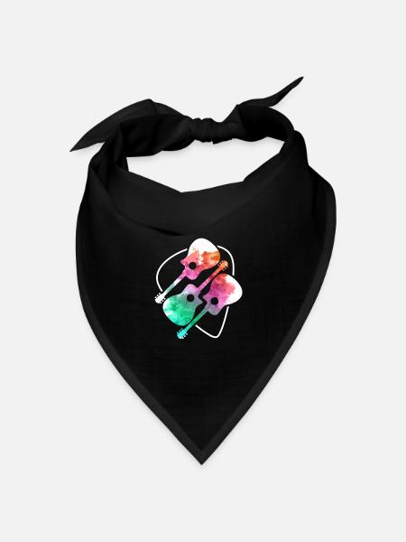 3 Colorful Guitars - Bandana Dreieckstuch - Schwarz