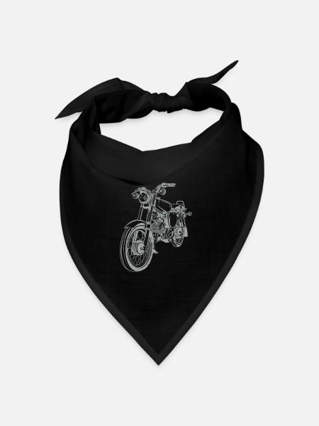 Simson S51 Vintage Lineart Silhouette - Bandana Dreieckstuch - Schwarz