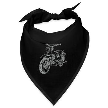 Simson Star Vintage Lineart Silhouette - Bandana Dreieckstuch - Schwarz - Vorne
