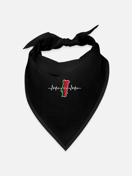Portugal - Bandana Dreieckstuch - Schwarz