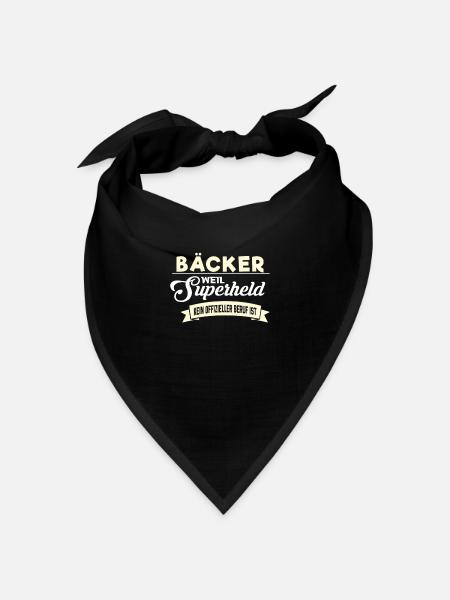 Superheld Beruf Bäcker - Bandana Dreieckstuch - Schwarz