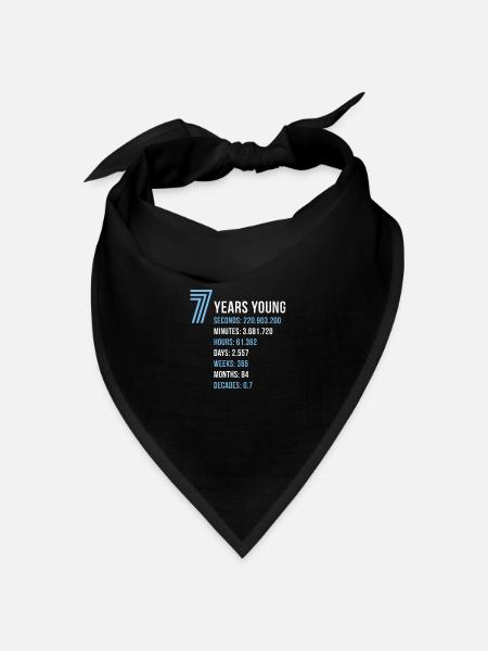 7. Geburtstag Jungen Geburtstagsgeschenk Sieben - Bandana Dreieckstuch - Schwarz