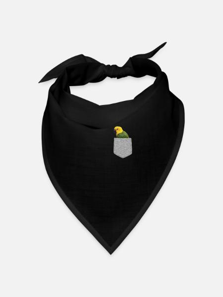 Gefälschtes Taschen-Sittich-T-Shirt - lustiger Vogel - Bandana Dreieckstuch - Schwarz