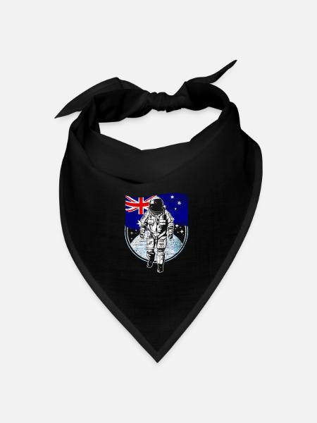 Australien Flagge im Weltraum Astronaut Geschenk - Bandana Dreieckstuch - Schwarz
