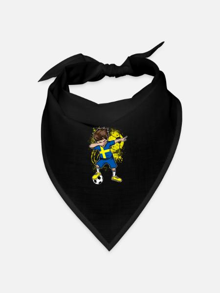 Schweden Fußball WM Nationalmannschaft - Bandana Dreieckstuch - Schwarz