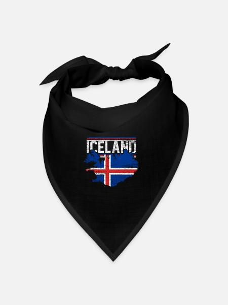 Island - Bandana Dreieckstuch - Schwarz