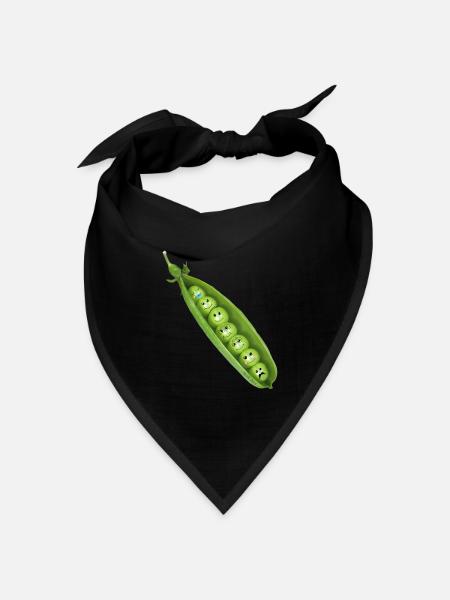 Erbsen - Bandana Dreieckstuch - Schwarz