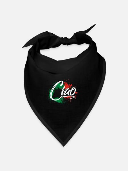 Ciao Italien Flagge - Bandana Dreieckstuch - Schwarz