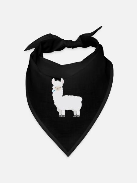 Tiershirt spuckendes Lama Kindermotiv Lama spuckt - Bandana Dreieckstuch - Schwarz