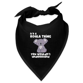 Koala - Koalas - Koala T-Shirt - Geschenk - Bandana Dreieckstuch - Schwarz - Vorne