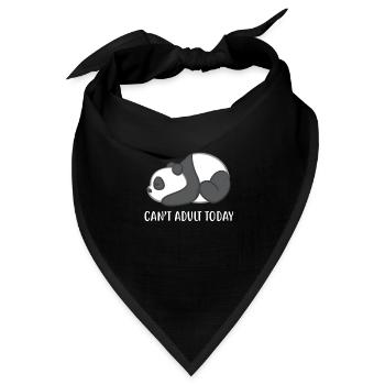 Panda - Panda T-Shirt - Pandamotiv - I can't adult - Bandana Dreieckstuch - Schwarz - Vorne