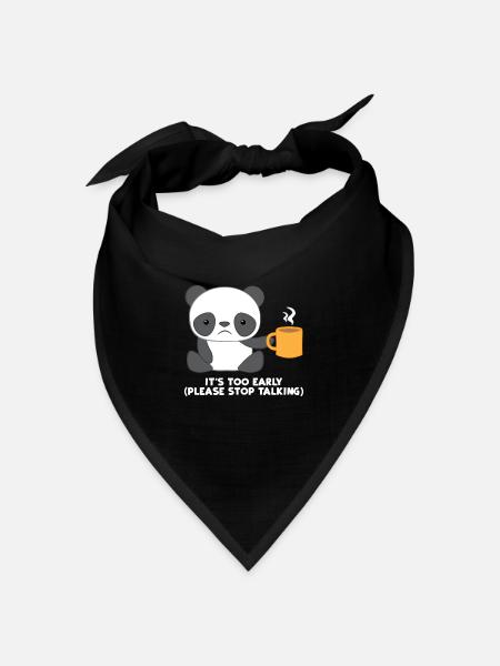 Panda - Panda T-Shirt - Pandamotiv - Morgenmuffel - Bandana Dreieckstuch - Schwarz