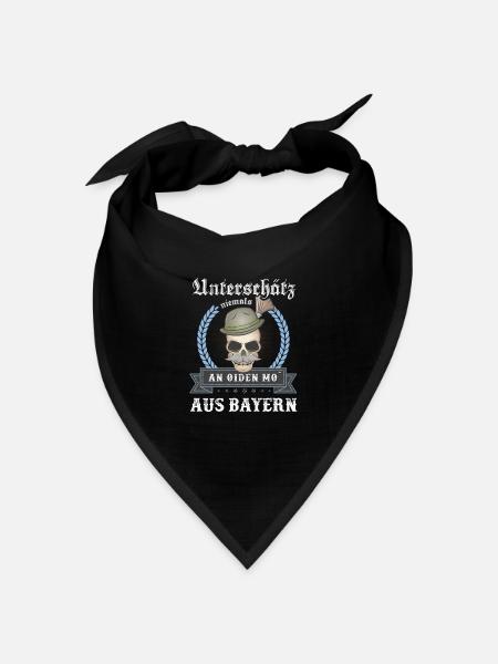 Bayern Bayrisch lustig Heimat Geschenk Geburtstag - Bandana Dreieckstuch - Schwarz