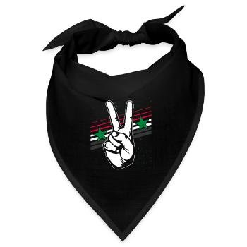 Syrien Flagge Frieden Zeichen Peacezeichen - Bandana Dreieckstuch - Schwarz - Vorne