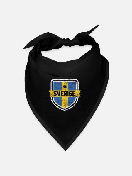 Schweden - Bandana Dreieckstuch - Schwarz