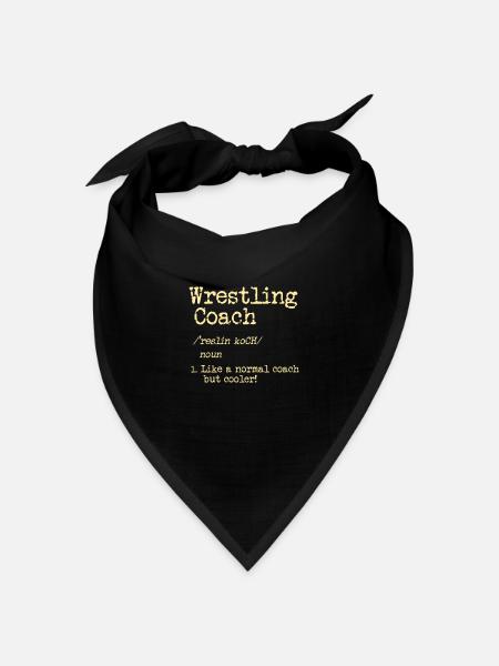 Cooles Wrestling oder Ringen Trainer Shirt - Bandana Dreieckstuch - Schwarz