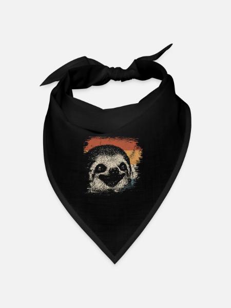 Faultier - Bandana Dreieckstuch - Schwarz
