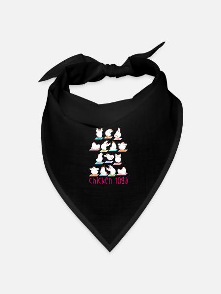 Huhn Yoga - Bandana Dreieckstuch - Schwarz
