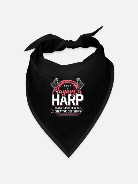 Harfe - Bandana Dreieckstuch - Schwarz