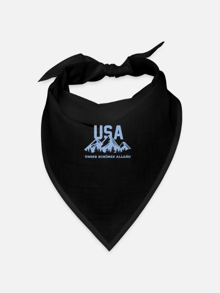Allgäu Berge USA Alpen Wandern Heimat - Bandana Dreieckstuch - Schwarz