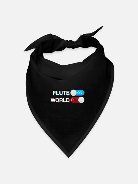 Flöte - Bandana Dreieckstuch - Schwarz