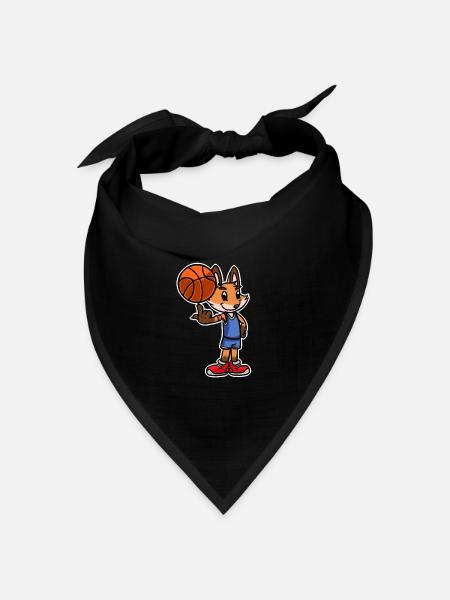 Basketball Fuchs Spieler Zoo Sport Ballsport - Bandana Dreieckstuch - Schwarz