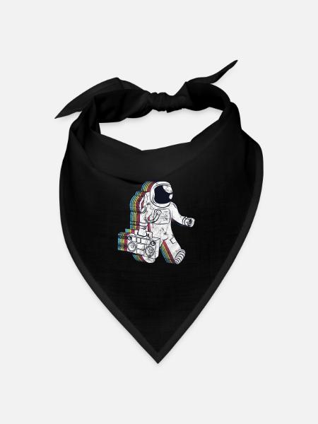 Astronaut Weltall Weltraum Space Musik Hipster - Bandana Dreieckstuch - Schwarz