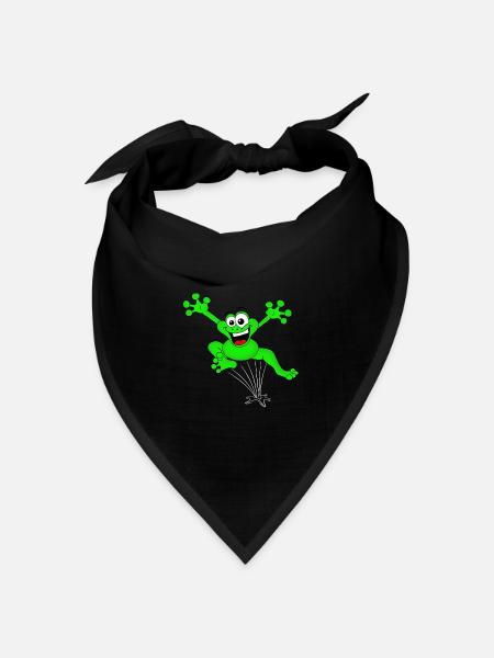 Frosch - Bandana Dreieckstuch - Schwarz
