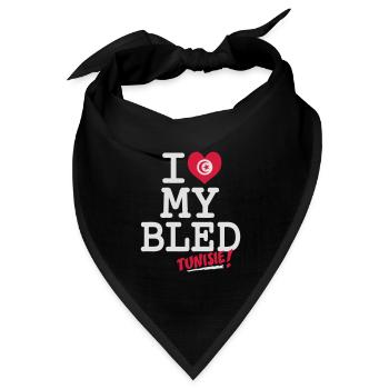 I love MY BLED Tunisie - Bandana Dreieckstuch - Schwarz - Vorne