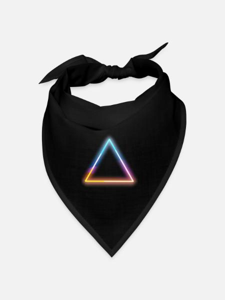 Modernes leuchtendes Neon drei Eck - Bandana Dreieckstuch - Schwarz