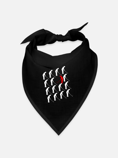 Golf Geschenk Golfschwung Golfplatz sei anders - Bandana Dreieckstuch - Schwarz