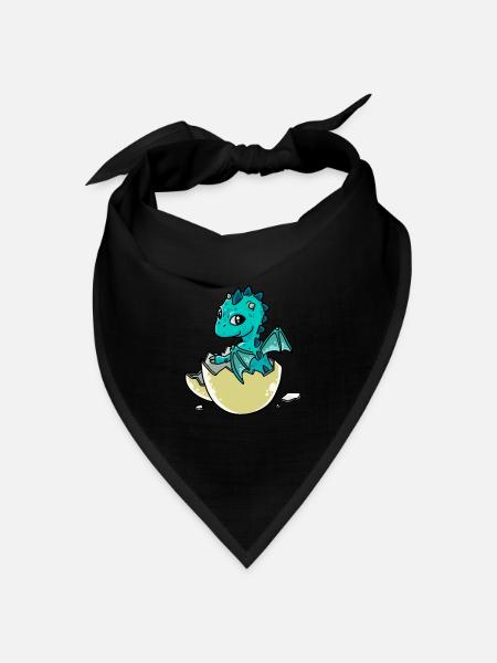 Baby Drachen Dino Weihnachtsgeschenk Kind - Bandana Dreieckstuch - Schwarz