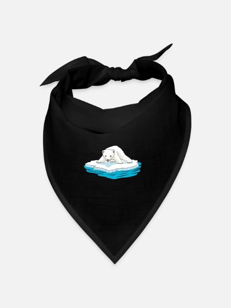 Kleiner Eisbär Baby Kinder Wildtiere Bär Zoo - Bandana Dreieckstuch - Schwarz