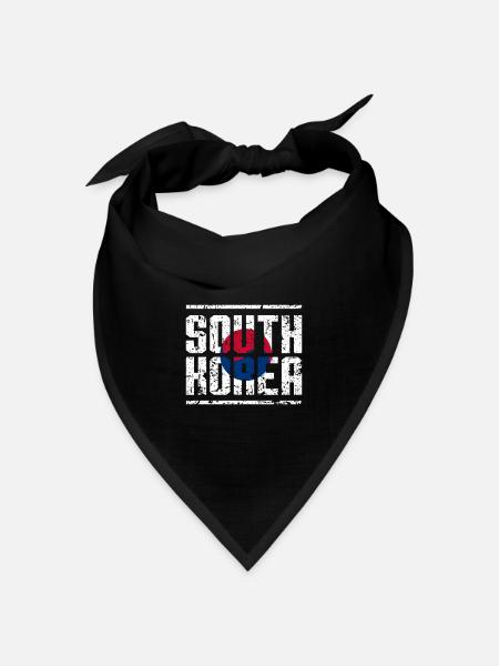 Südkorea Süd Korea Länder Wappen Asien - Bandana Dreieckstuch - Schwarz