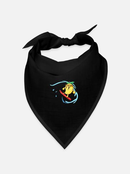 Surfer Mango Surfen Welle Sommer Meer Urlaub - Bandana Dreieckstuch - Schwarz