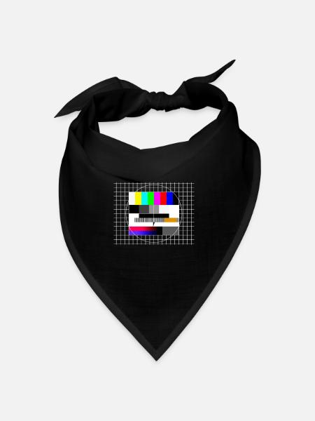 Fernseher Testbild 90er Party 80er Jahre Retro 90s - Bandana Dreieckstuch - Schwarz