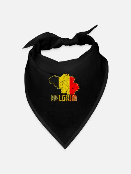 Belgien Retro - Bandana Dreieckstuch - Schwarz