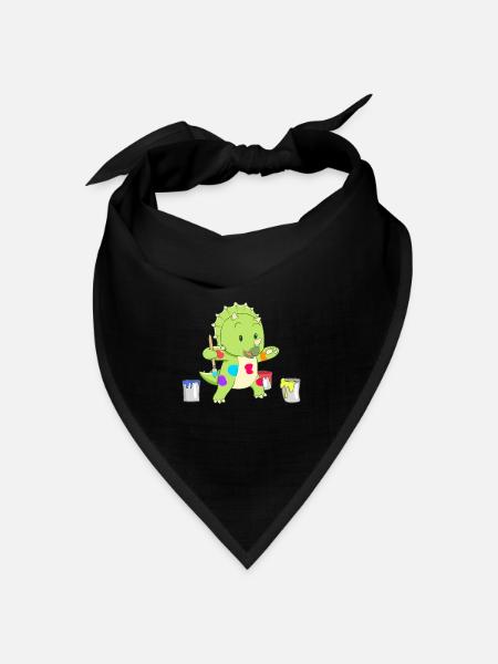 Dino kleiner Künstler - Bandana Dreieckstuch - Schwarz