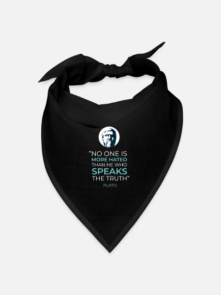 Plato Sokrates Zitate - Bandana Dreieckstuch - Schwarz