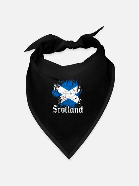 Schottland Flagge Retro Schottisch Geschenk - Bandana Dreieckstuch - Schwarz