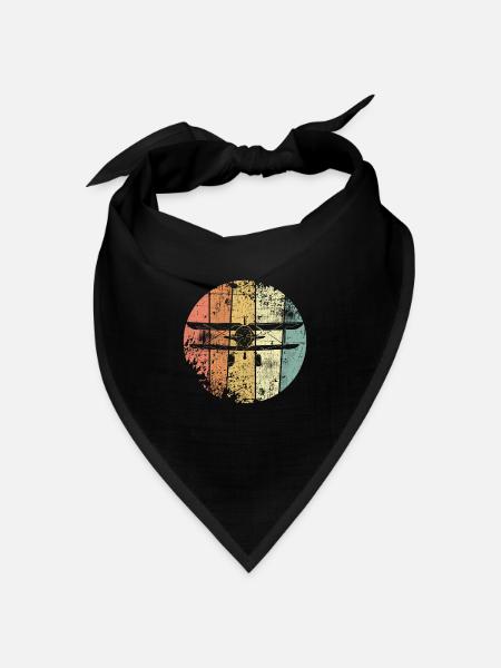 Flugzeug retro - Bandana Dreieckstuch - Schwarz