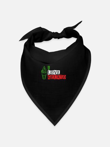 Ich liebe Gelato - Bandana Dreieckstuch - Schwarz