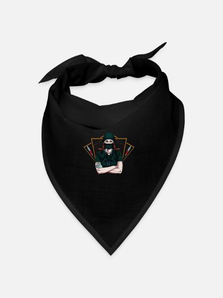 Krankenschwester - Bandana Dreieckstuch - Schwarz
