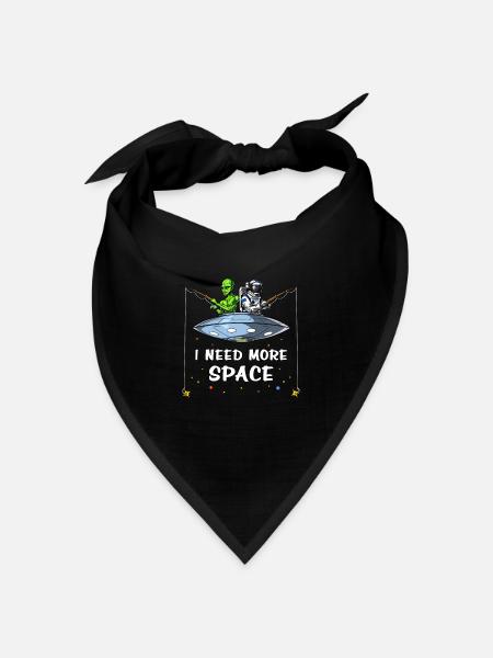 Space Alien Astronaut Fishing Funny Cosmic - Bandana Dreieckstuch - Schwarz